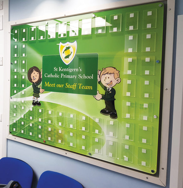 Meet the staff photo board with custom design primary school