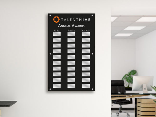 Custom Annual Award boards for staff and company