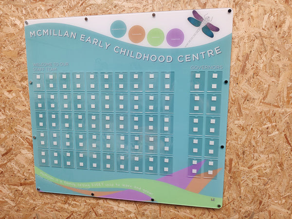 Meet the staff photo board for childs centre center