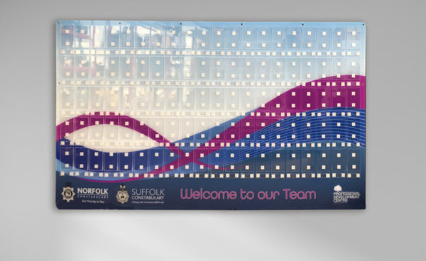 Police welcome meet the staff team photo board with logo design